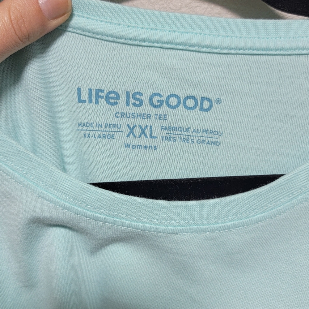 Life Is Good Cat Print Short Sleeve Crusher Tee - Picture 3 of 4